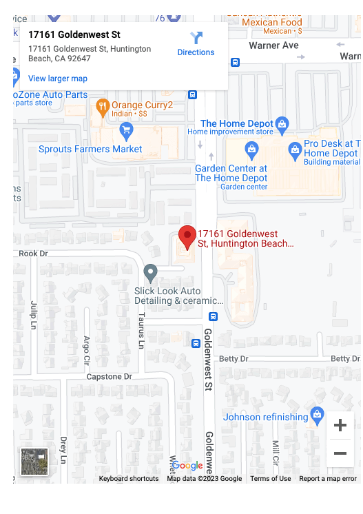 Neighborhood map near the Reef Hair offices